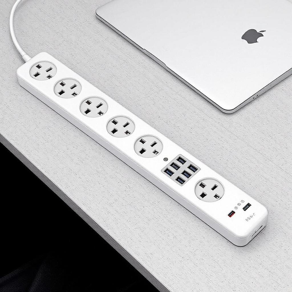 8-Outlet USB Power Strip — 4 USB Ports product photo